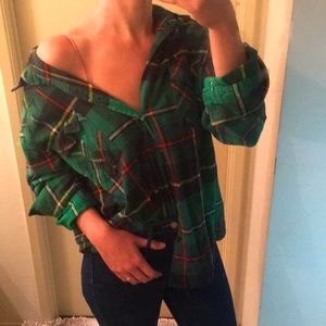 O.P.I. Flannel Shirt-Jacket Green Oversized